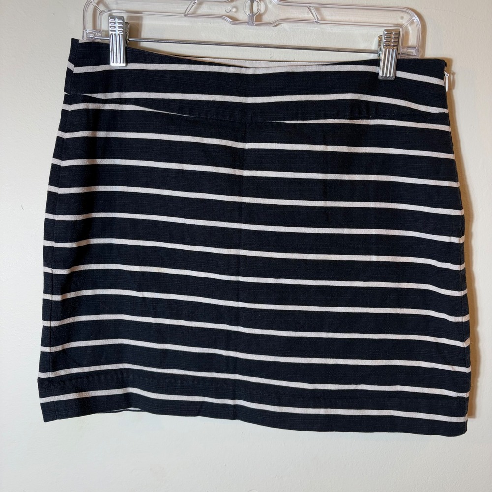 Banana Republic Striped Mini Skirt‎ Womens Size 6 Cotton Blend Navy White
